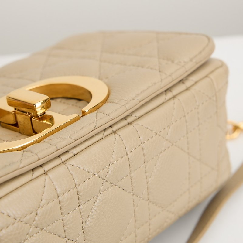 二手DIOR Caro 小號鍊條包 奶茶色-15