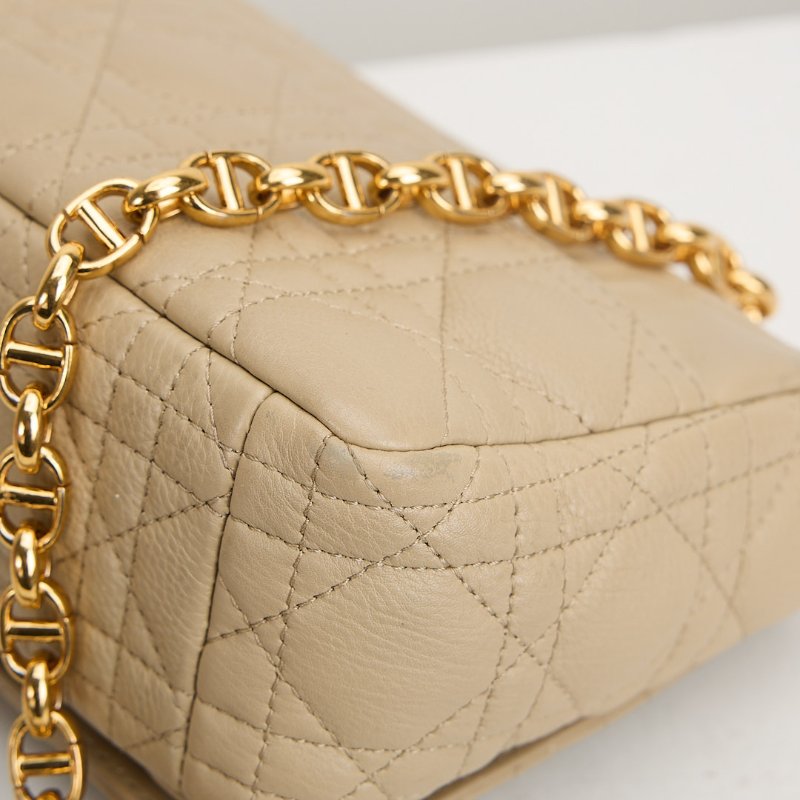 二手DIOR Caro 小號鍊條包 奶茶色-17