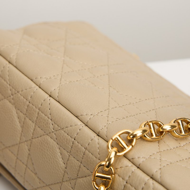 二手DIOR Caro 小號鍊條包 奶茶色-18