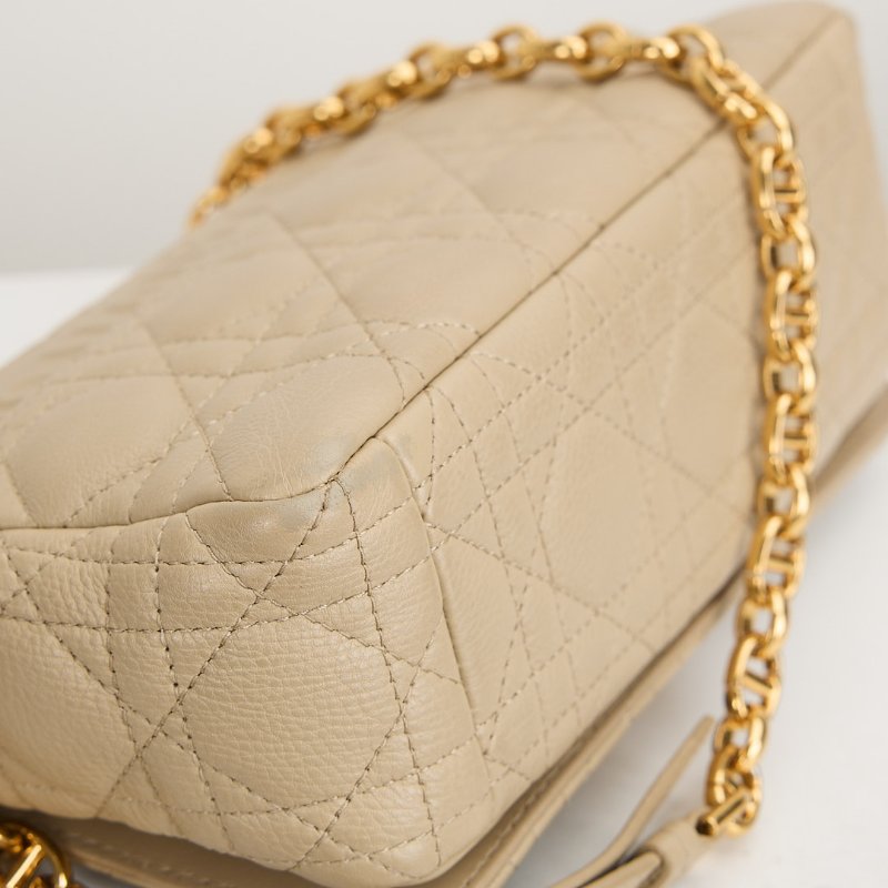 二手DIOR Caro 小號鍊條包 奶茶色-19