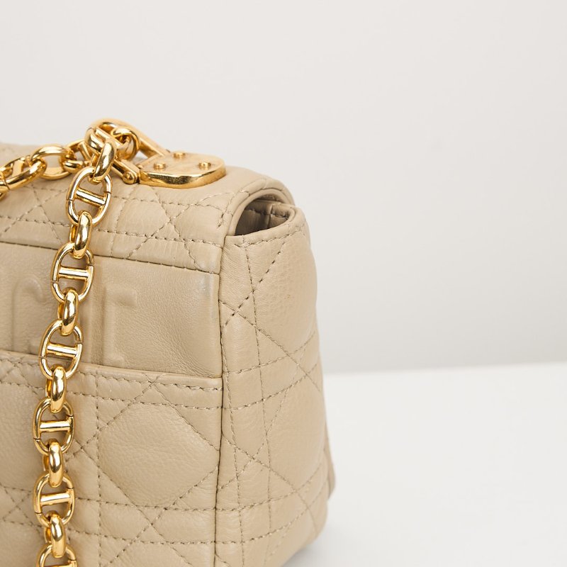 二手DIOR Caro 小號鍊條包 奶茶色-20