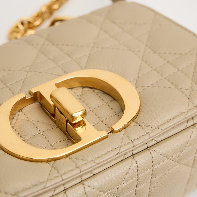 二手DIOR Caro 小號鍊條包 奶茶色-21