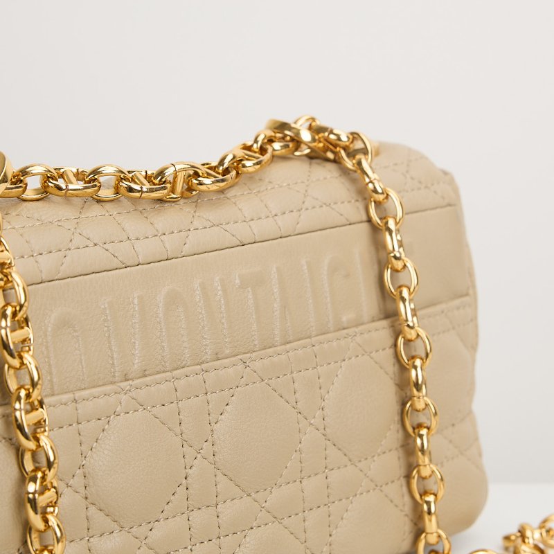 二手DIOR Caro 小號鍊條包 奶茶色-25