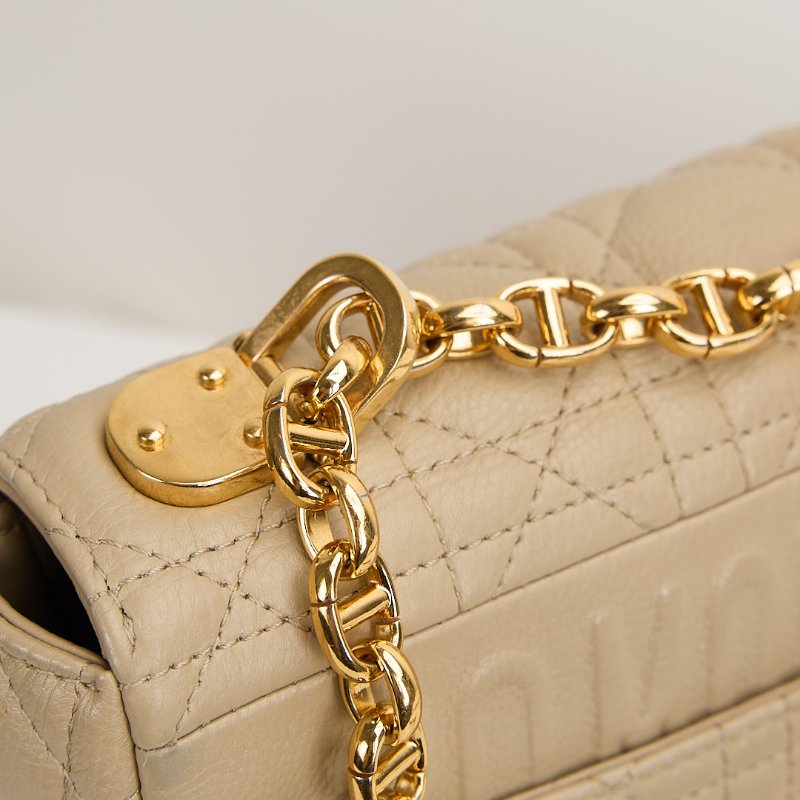 二手DIOR Caro 小號鍊條包 奶茶色-26