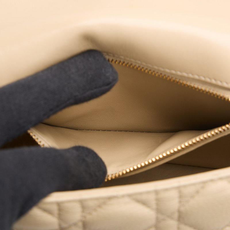 二手DIOR Caro 小號鍊條包 奶茶色-32