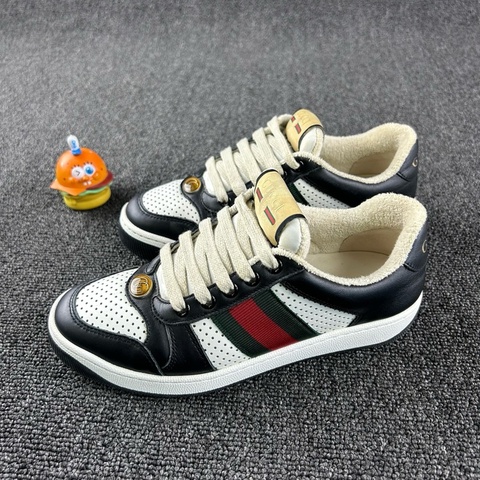 99新 Gucci古馳黑白髒髒鞋 尺碼35.5