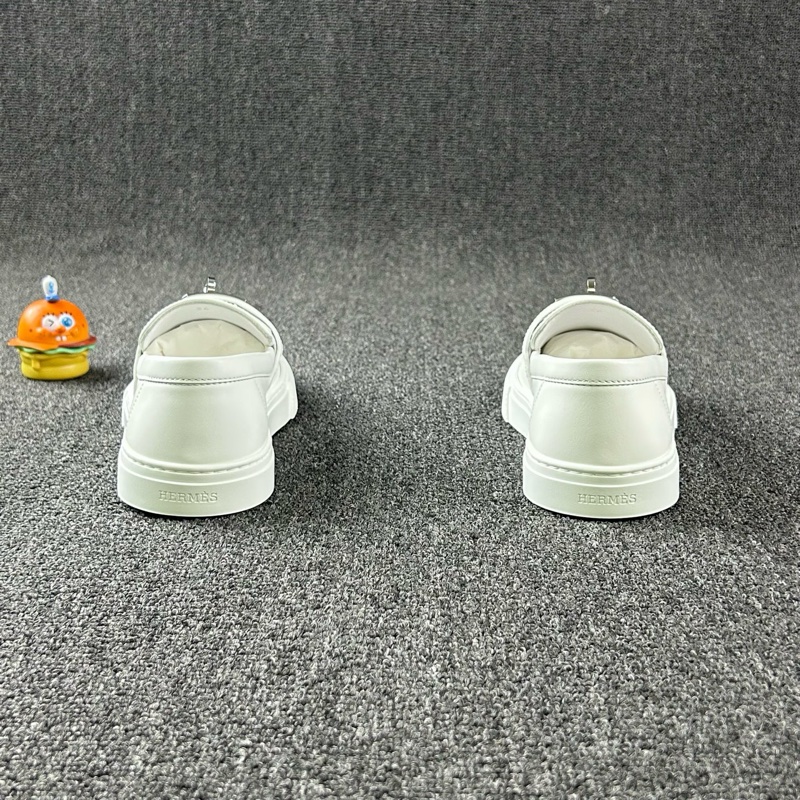 Hermes愛馬仕白色Kelly銀扣樂福鞋 尺碼36-2