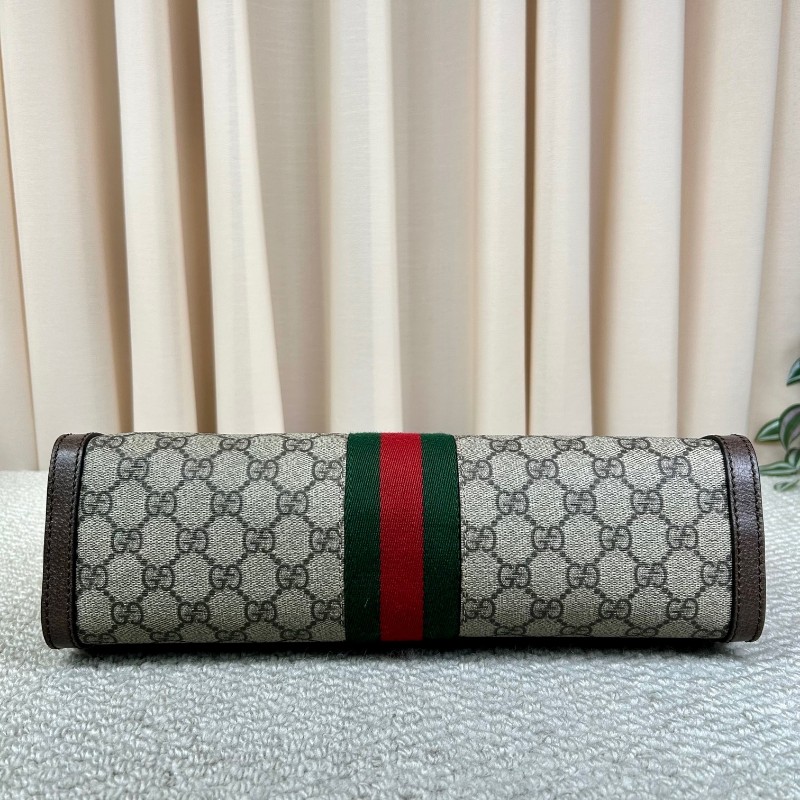 Gucci古馳Ophidia老花夾子鏈條包 經典老花配紅綠條紋 金色鏈條 可單肩可斜挎 容量大 實用性強 日常百搭-4