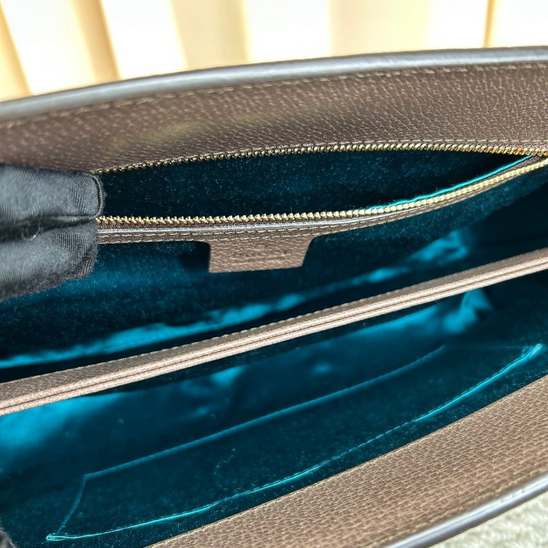 Gucci古馳Ophidia老花夾子鏈條包 經典老花配紅綠條紋 金色鏈條 可單肩可斜挎 容量大 實用性強 日常百搭-12