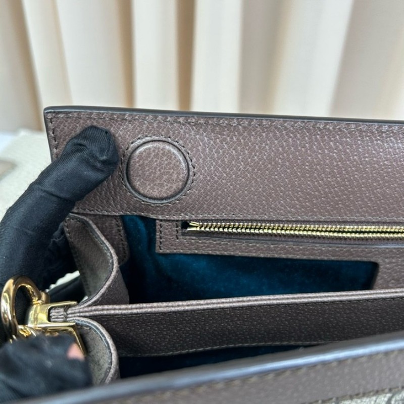 Gucci古馳Ophidia老花夾子鏈條包 經典老花配紅綠條紋 金色鏈條 可單肩可斜挎 容量大 實用性強 日常百搭-20