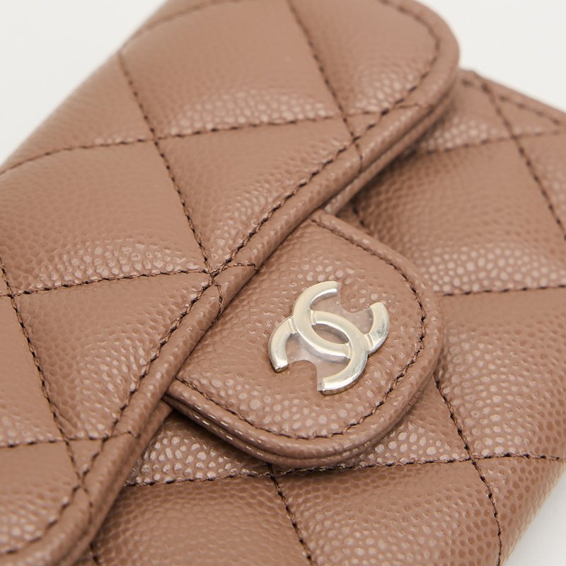 Chanel CF雙層卡包/焦糖奶茶色-4