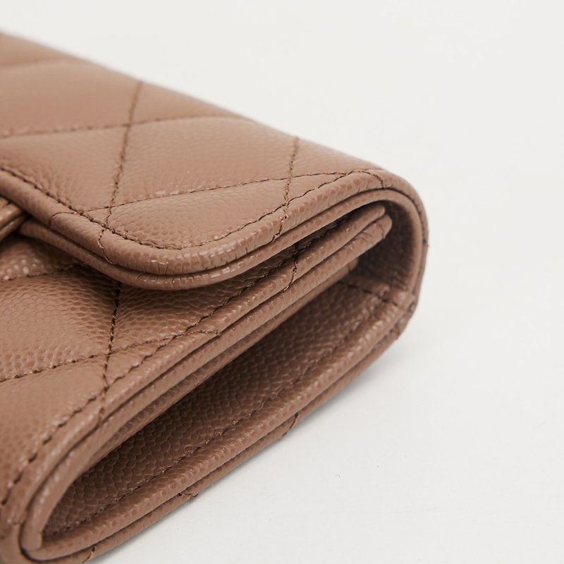 Chanel CF雙層卡包/焦糖奶茶色-5