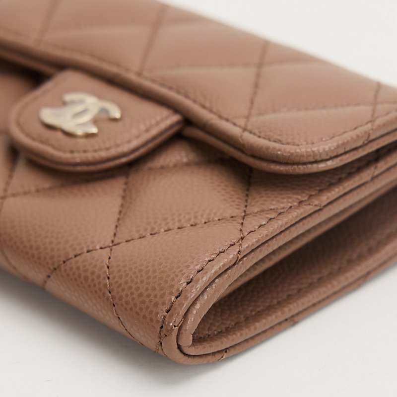 Chanel CF雙層卡包/焦糖奶茶色-6