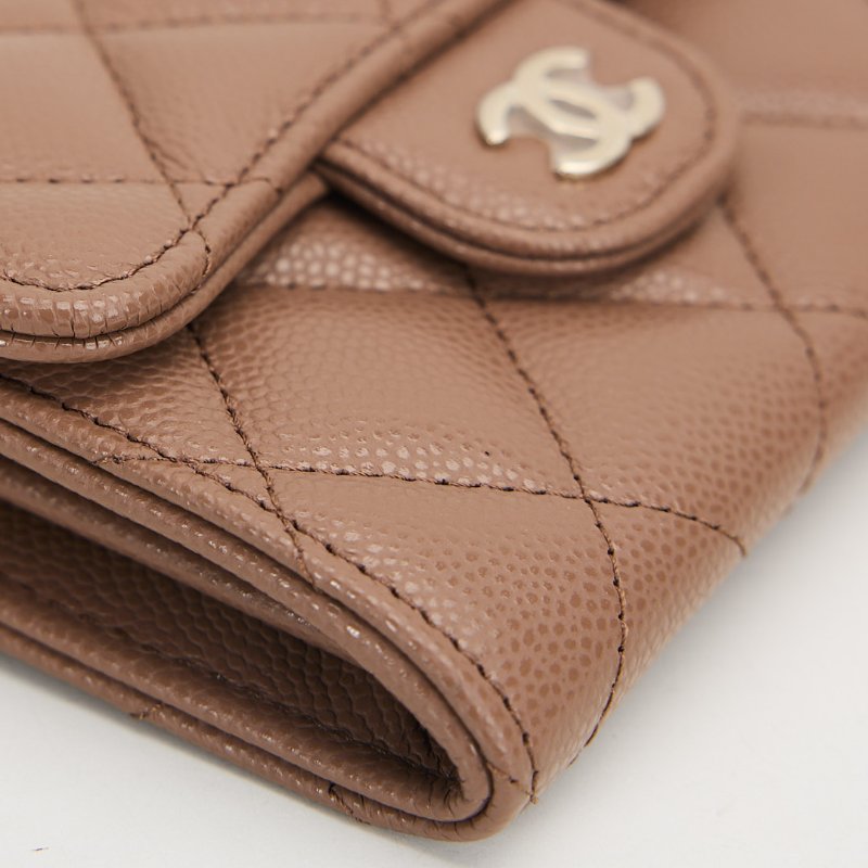 Chanel CF雙層卡包/焦糖奶茶色-7