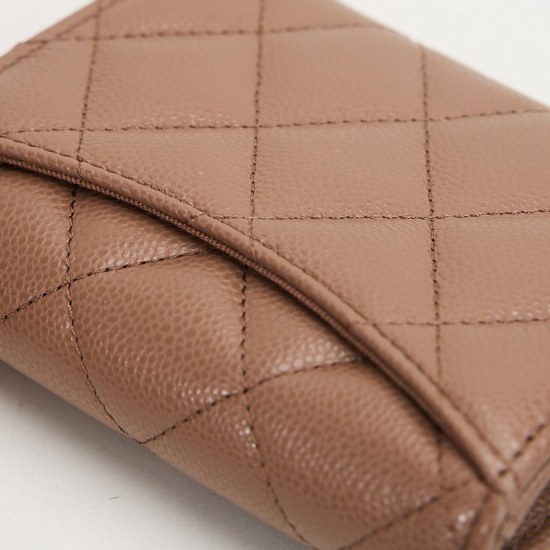 Chanel CF雙層卡包/焦糖奶茶色-11