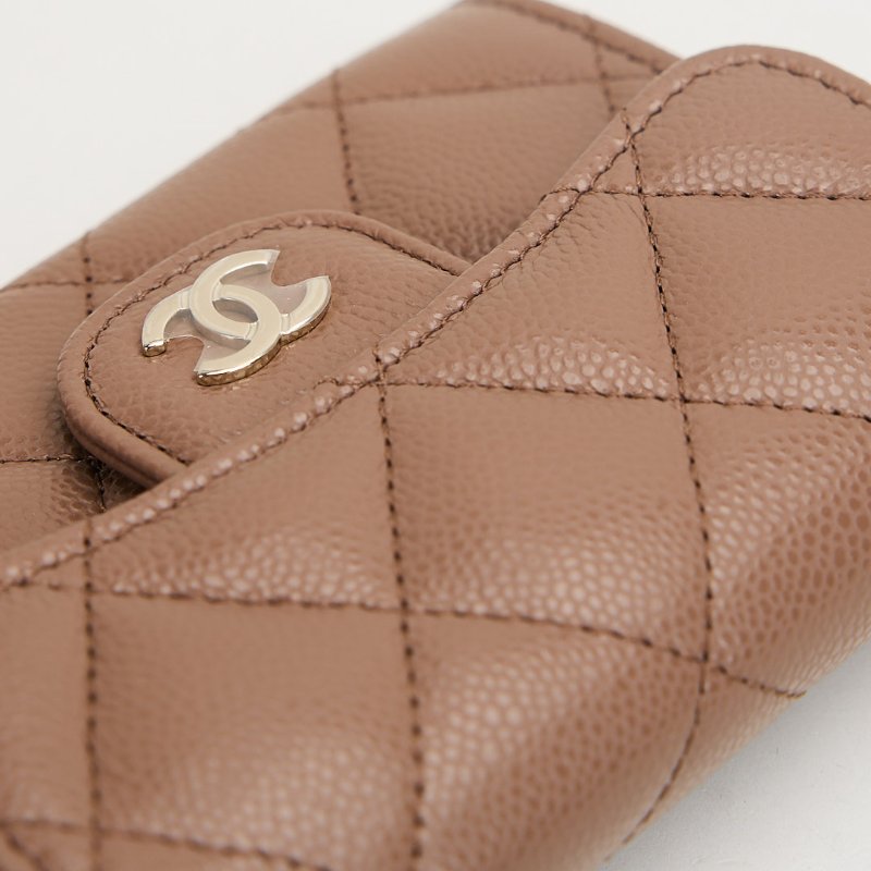 Chanel CF雙層卡包/焦糖奶茶色-12