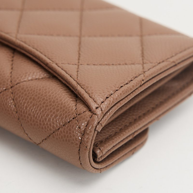 Chanel CF雙層卡包/焦糖奶茶色-13