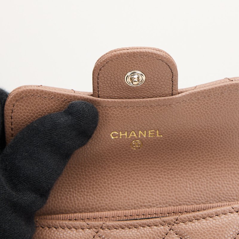 Chanel CF雙層卡包/焦糖奶茶色-14