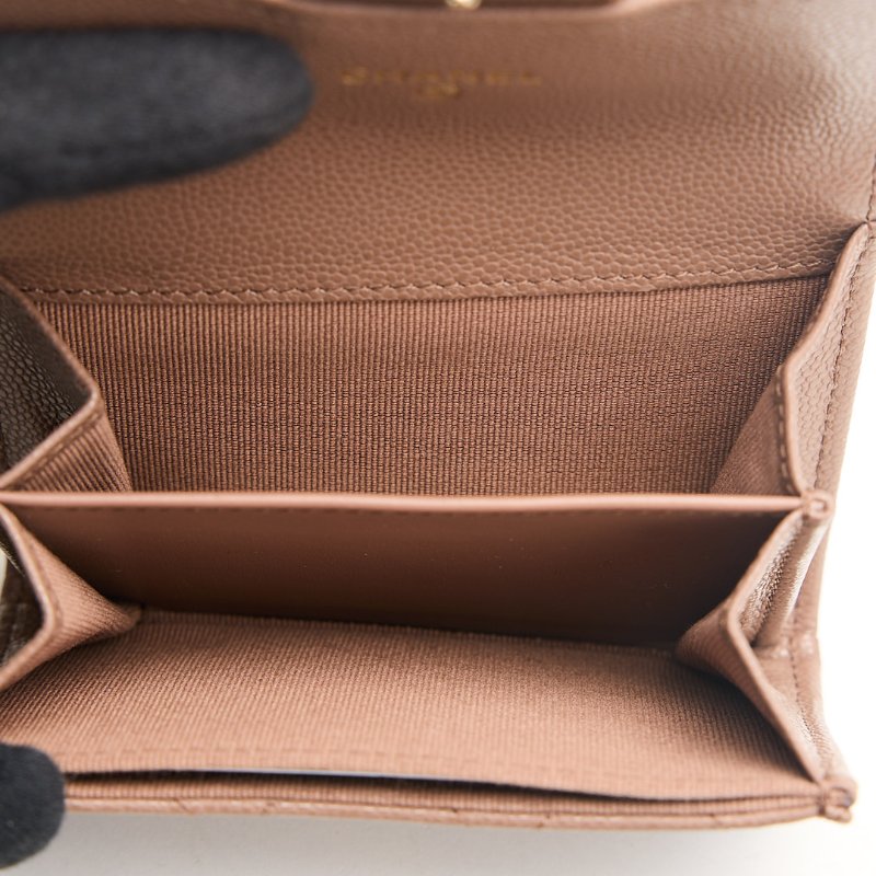 Chanel CF雙層卡包/焦糖奶茶色-17