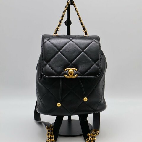 CHANEL 24S字母鍊後背包 - 黑金