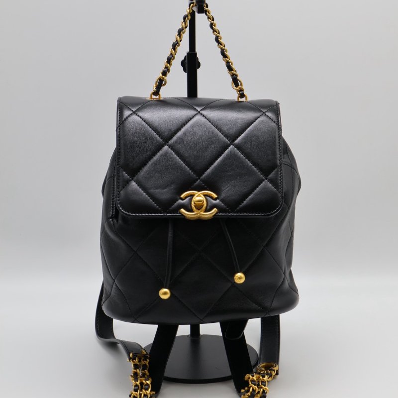 CHANEL 24S字母鍊後背包 - 黑金-0