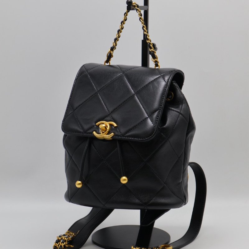 CHANEL 24S字母鍊後背包 - 黑金-3