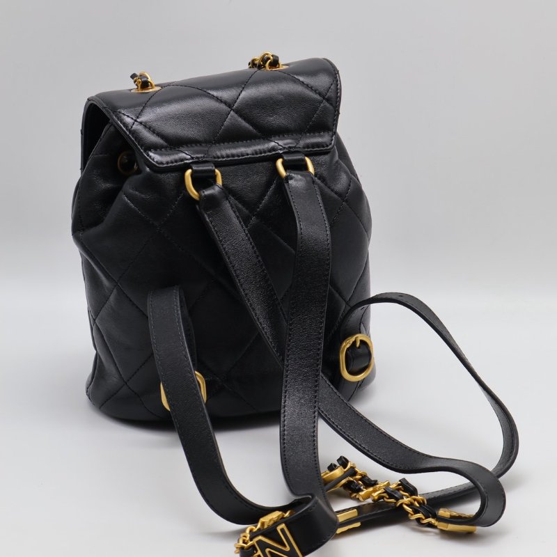 CHANEL 24S字母鍊後背包 - 黑金-4