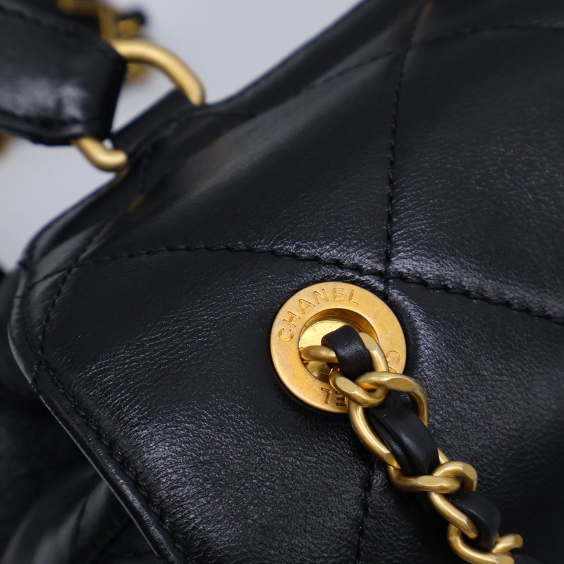 CHANEL 24S字母鍊後背包 - 黑金-6