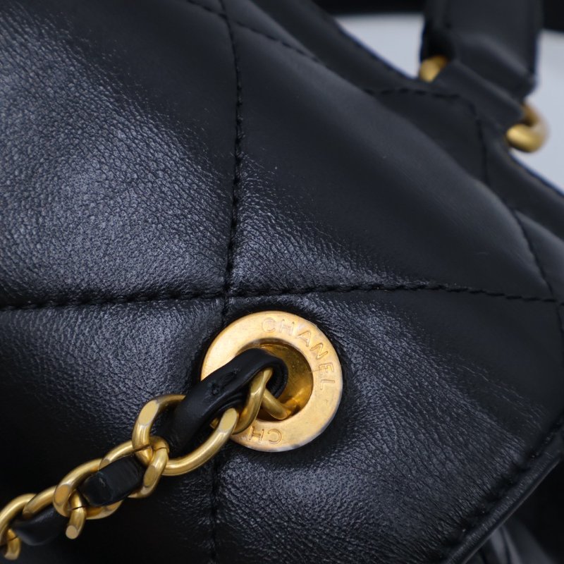 CHANEL 24S字母鍊後背包 - 黑金-7