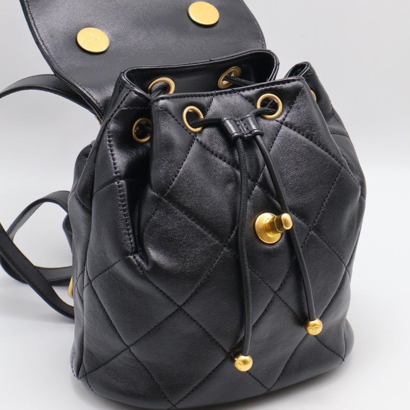 CHANEL 24S字母鍊後背包 - 黑金-11