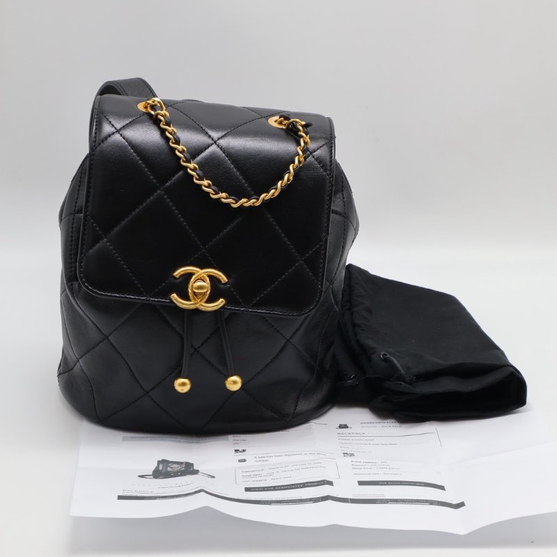 CHANEL 24S字母鍊後背包 - 黑金-21