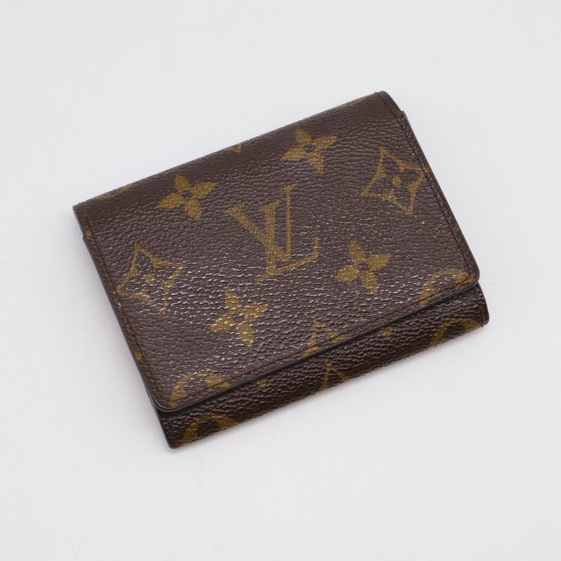 LOUIS VUITTON 老花雙折卡片夾-0