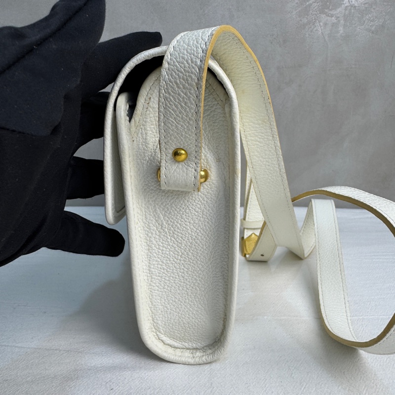 SAINT LAURENT 白色復古經典款肩背包-4