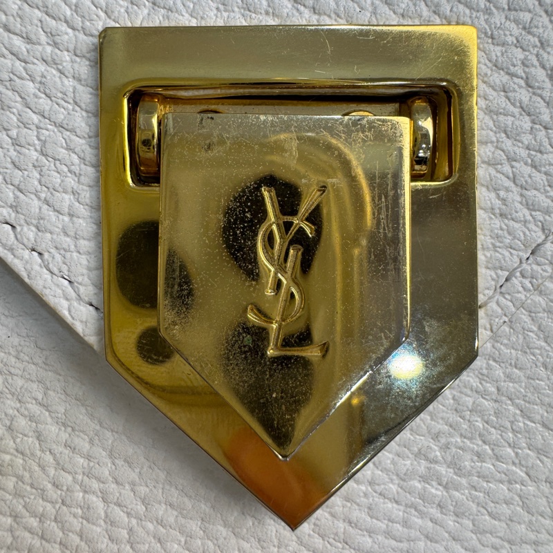 SAINT LAURENT 白色復古經典款肩背包-7