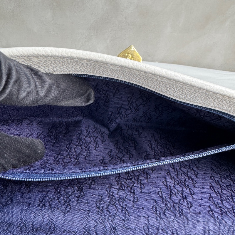 SAINT LAURENT 白色復古經典款肩背包-22