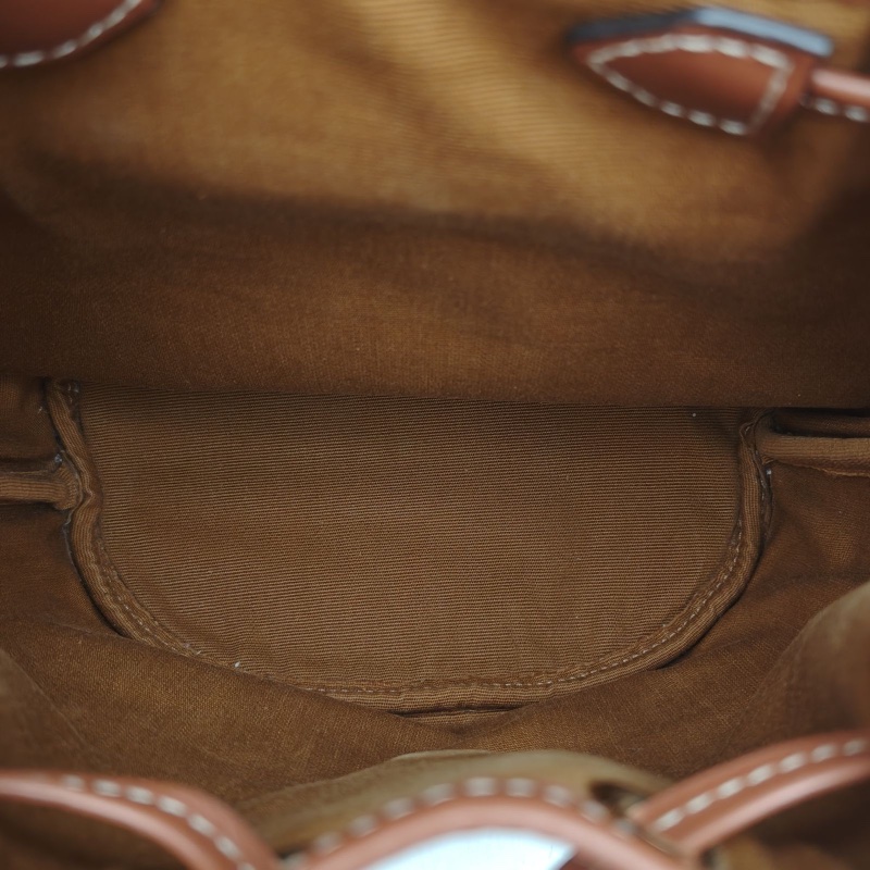 CELINE Folco抽繩雙肩包Mini迷你褐色PVC老花-4