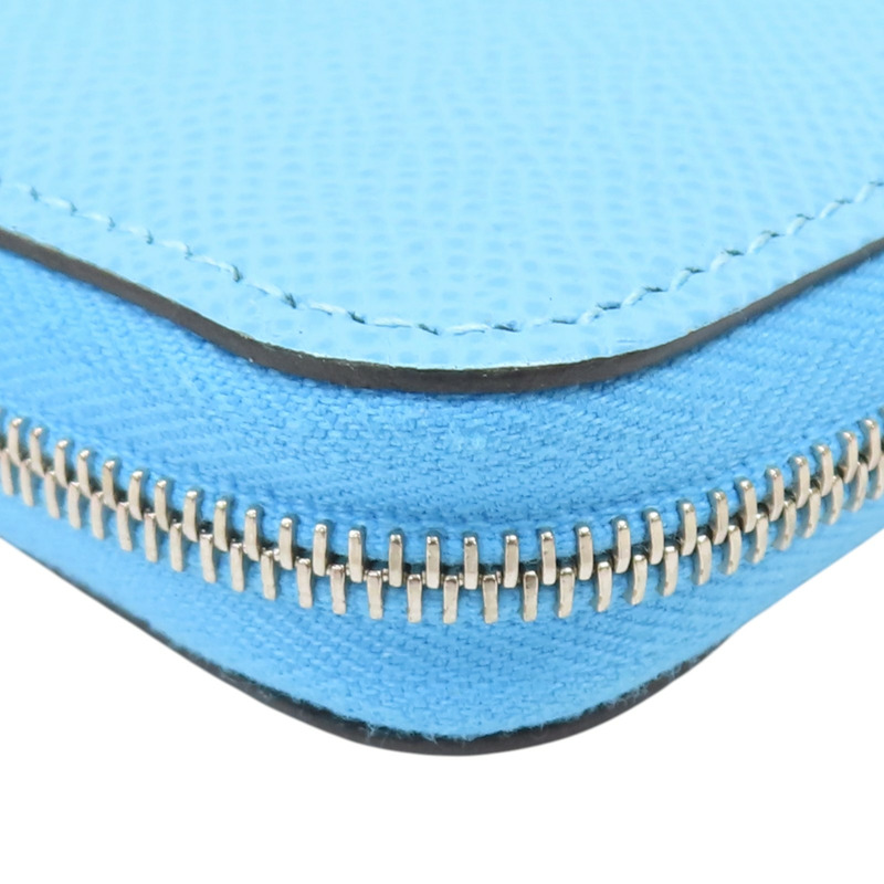 糖果藍 Epsom牛皮 Azap Silk'In Compact 短夾 U刻【HERMES 愛馬仕】-7