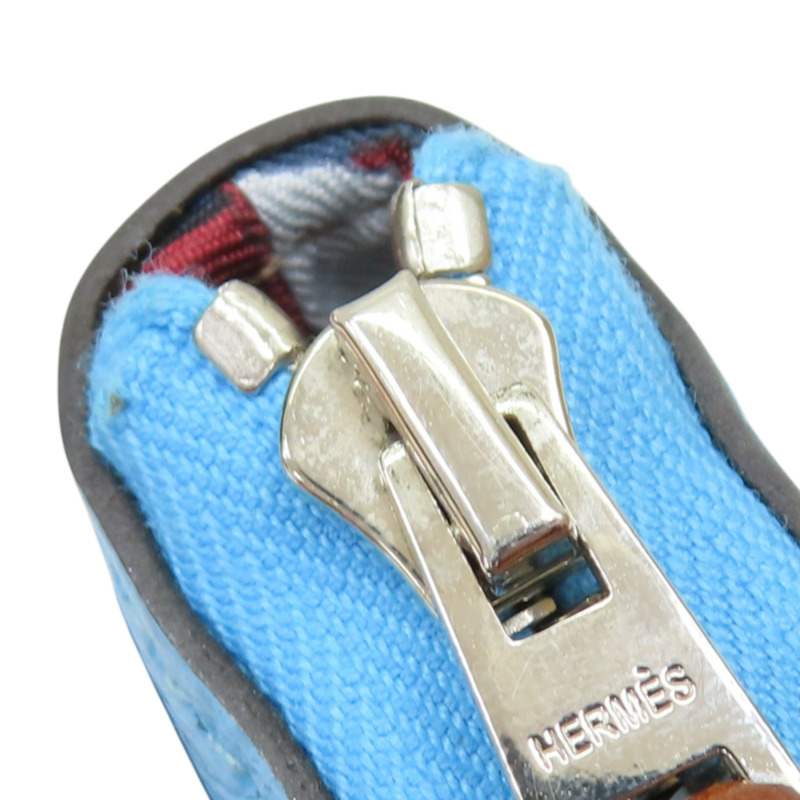 糖果藍 Epsom牛皮 Azap Silk'In Compact 短夾 U刻【HERMES 愛馬仕】-11