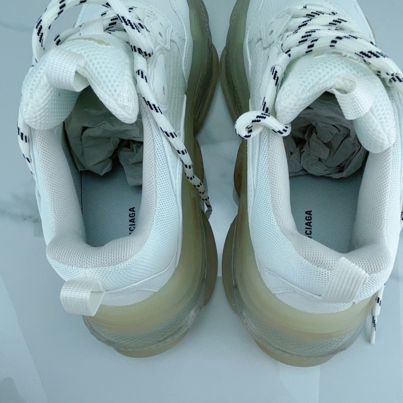 99新BALENCIAGA/巴黎世家 Triple s 老爹鞋，39碼，氣墊底-4