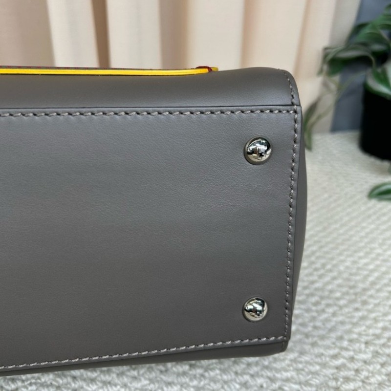 FENDI芬迪DOTCOM系列牛皮手提包 蛇皮肩帶 可單肩可斜挎可手提 容量大 日常通勤很合適-9