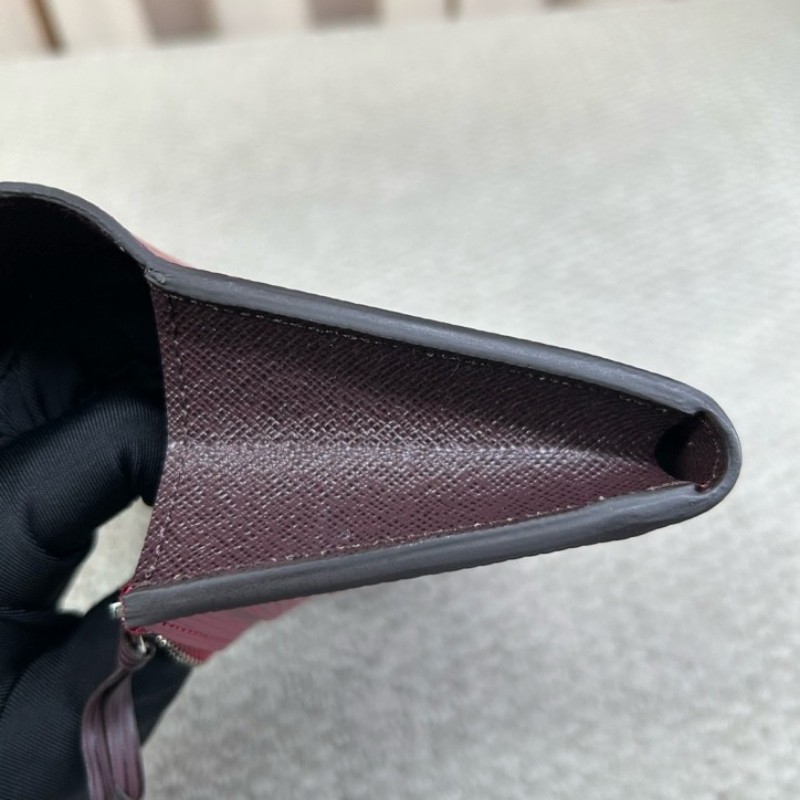 LV路易威登水波纹長款錢包 玫紅色 卡位多 容量大 日常實用-7