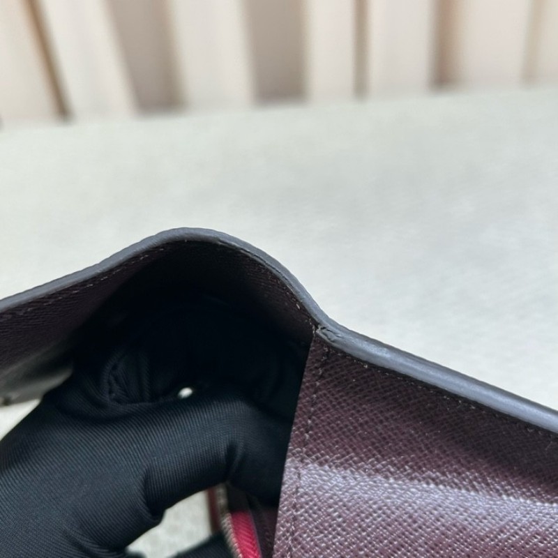 LV路易威登水波纹長款錢包 玫紅色 卡位多 容量大 日常實用-8