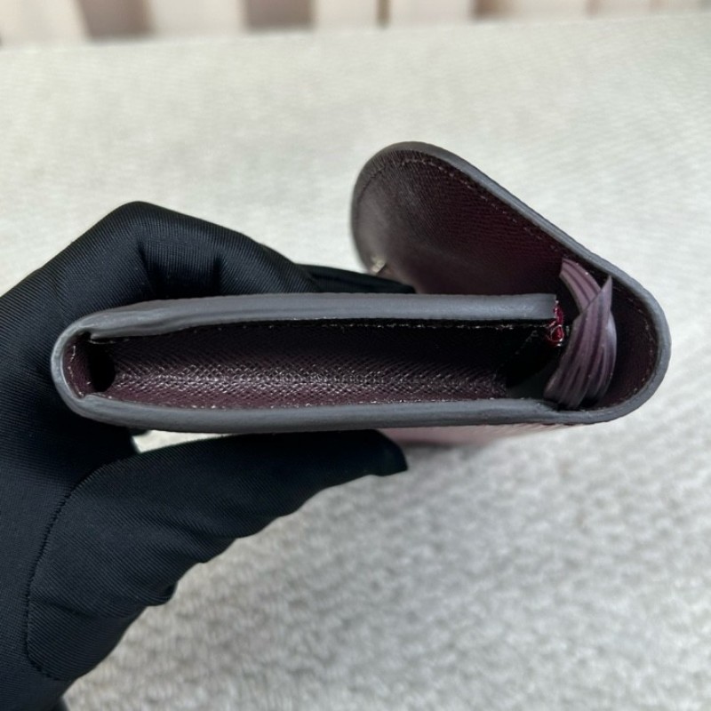 LV路易威登水波纹長款錢包 玫紅色 卡位多 容量大 日常實用-10