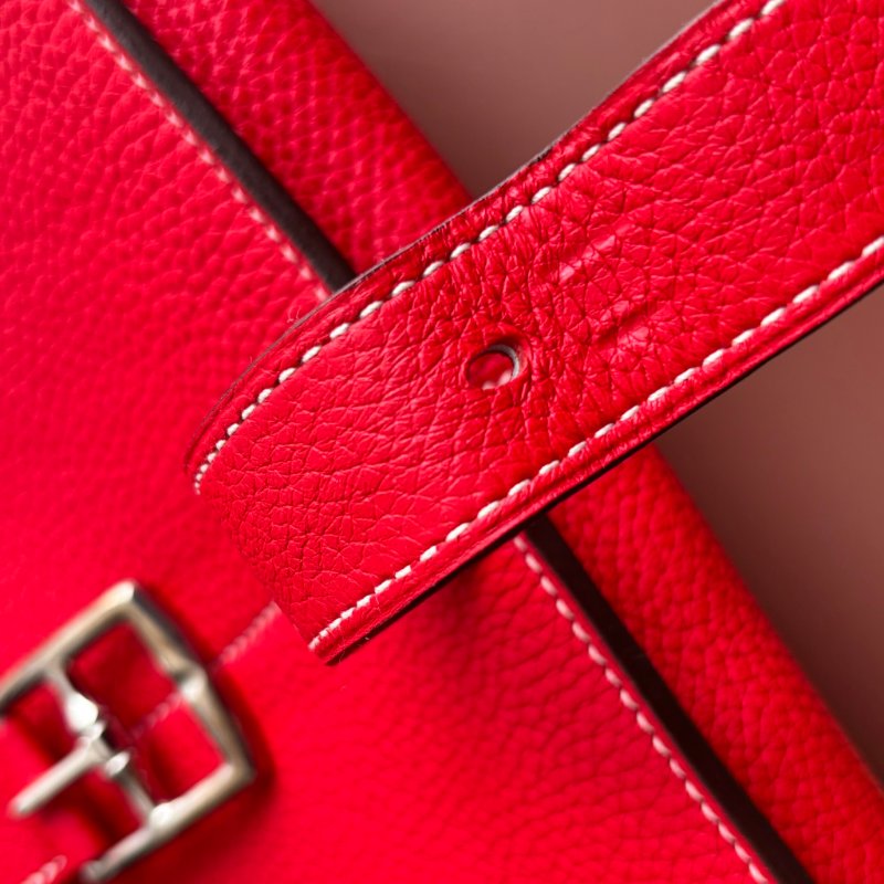 C刻:: HALZAN 31 ::HERMES 愛馬仕:: 紅色銀釦斜背包 肩背包 手提包-17