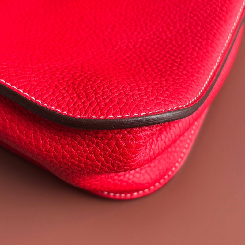 C刻:: HALZAN 31 ::HERMES 愛馬仕:: 紅色銀釦斜背包 肩背包 手提包-20