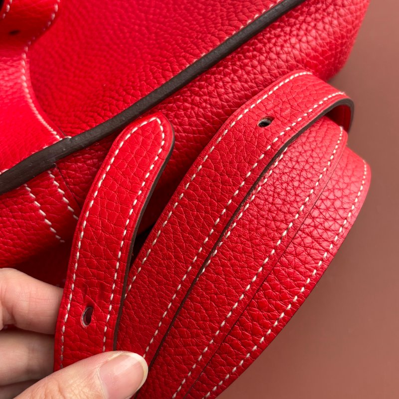 C刻:: HALZAN 31 ::HERMES 愛馬仕:: 紅色銀釦斜背包 肩背包 手提包-23