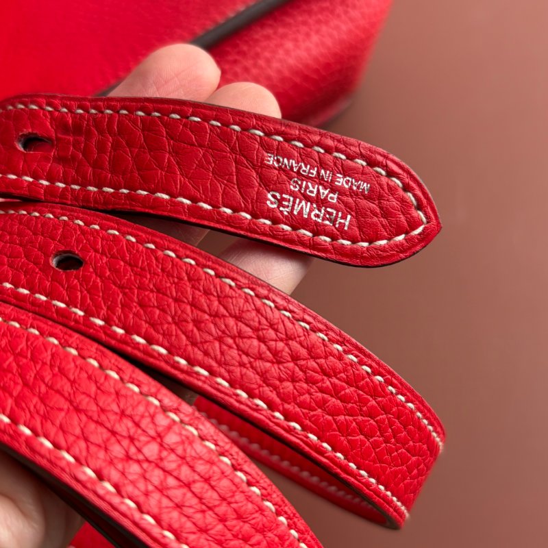 C刻:: HALZAN 31 ::HERMES 愛馬仕:: 紅色銀釦斜背包 肩背包 手提包-24