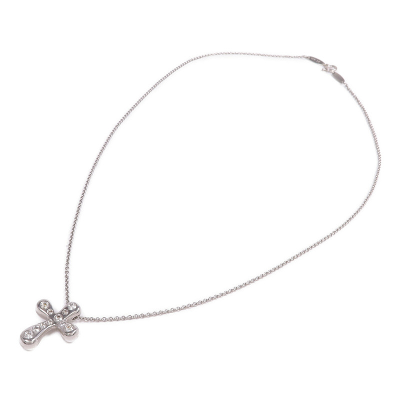 TIFFANY&CO PT950鉑金Elsa Peretti Cross Diamond鑽石項鍊-3
