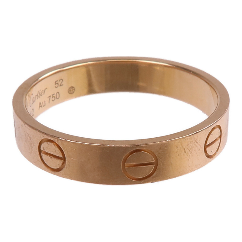 CARTIER 18K玫瑰金Mini Love Ring戒指Cartier#52/US#6-6