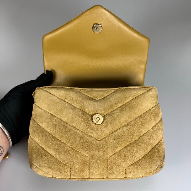 YSL 678401 黃麂皮LOULOU TOY 肩背包-5